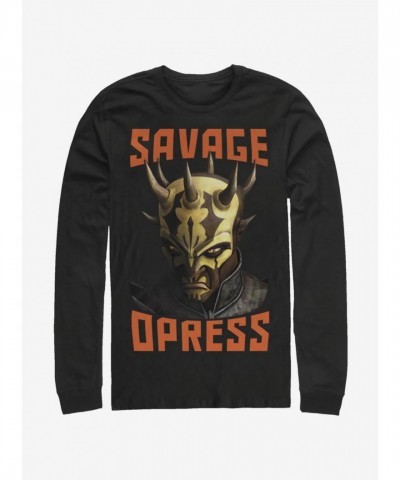 Savage Opress Long-Sleeve T-Shirt from Star Wars The Clone Wars - Men's Black