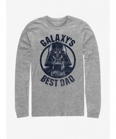 Star Wars Galaxy Dad Comfortable Long-Sleeve T-Shirt - Grey Men's