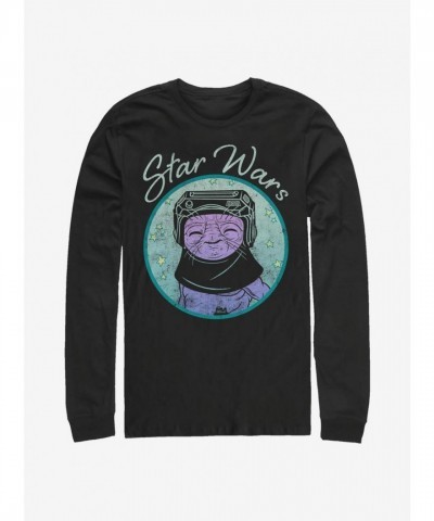 Star Wars Babu Frik Long-Sleeve Tee for Men - Black