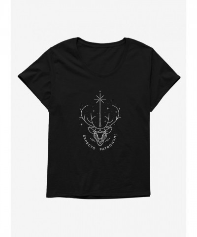 Harry Potter Expecto Patronum Lightweight Stag Graphic Tee for Plus Size Girls