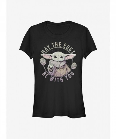 Mandalorian The Child May the Eggs Graphic Tee for Girls - Black