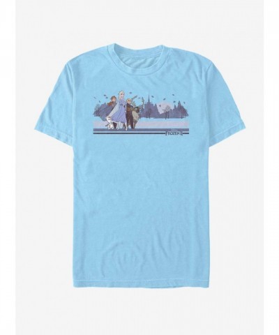 Disney Frozen 2 Group Shot T-Shirt - Comfortable Unisex Blue Tee