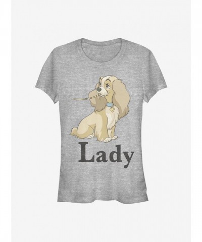 Disney's Lady And The Tramp Girls T-Shirt - Soft Grey