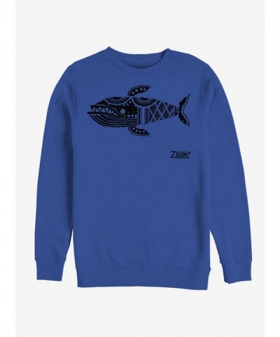 Nintendo Blue Link's Awakening Whale Glyph Men's Sweatshirt