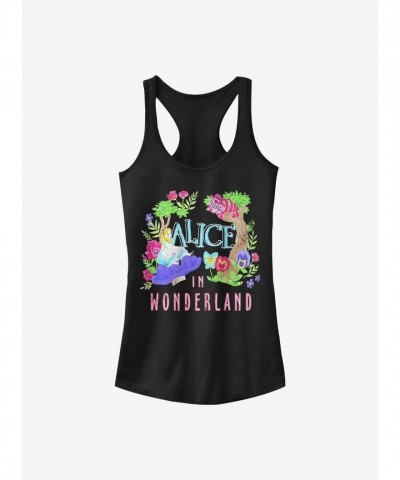 Disney Neon Alice In Wonderland Cotton Tank Top for Girls - Junior Sizes