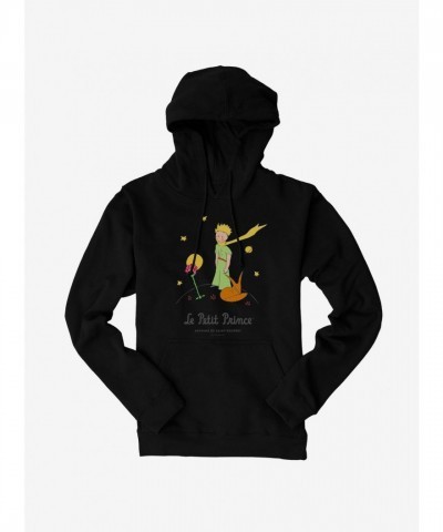 Little Prince Fox and Rose Men's Heavyweight Cotton Fleece Hoodie
