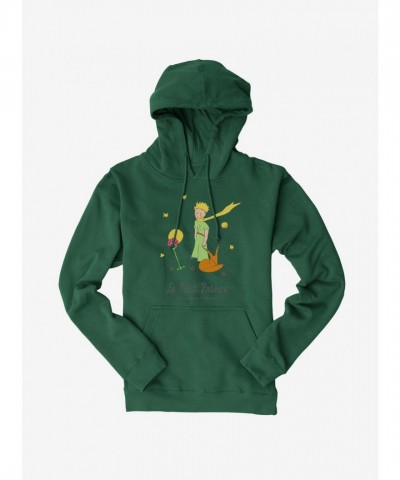 Little Prince Fox and Rose Men's Heavyweight Cotton Fleece Hoodie