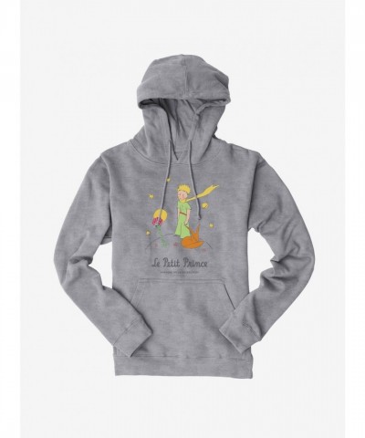 Little Prince Fox and Rose Men's Heavyweight Cotton Fleece Hoodie