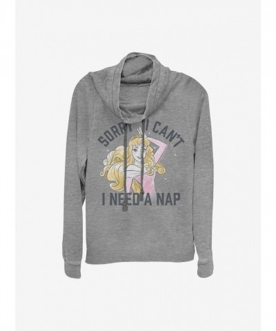 Disney Grey Cowlneck Sweatshirt for Girls - Sleeping Beauty Theme