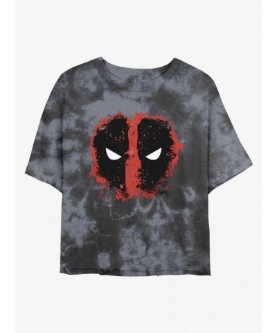 Marvel Girls' Dead Eyes Tie-Dye Crop T-Shirt - Multi Color