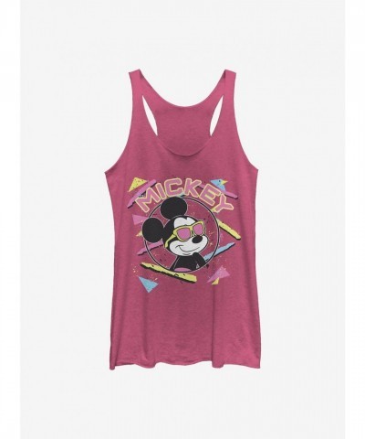 Disney 90's Inspired Girls Pink Mickey Mouse Crop Top