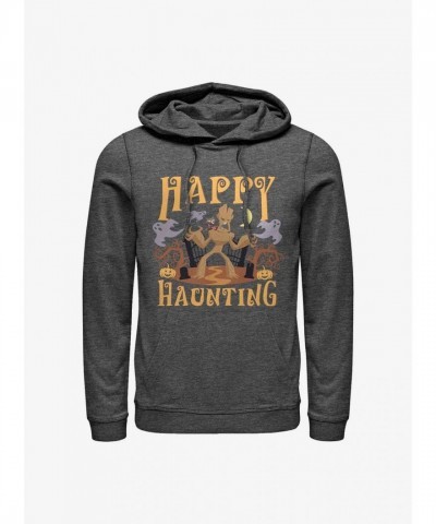 Marvel Guardians of the Galaxy Cozy Grey Groot & Rocket Hoodie for Men