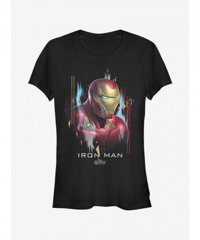 Marvel Girls' Lightweight Iron Man Portrait T-Shirt - Black