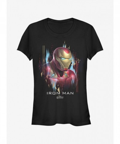 Marvel Girls' Lightweight Iron Man Portrait T-Shirt - Black