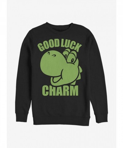 Nintendo Black Yoshi Charms Crewneck Sweatshirt for Men