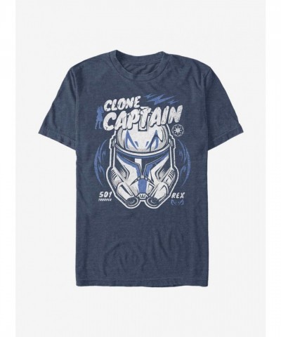Star Wars Clone Captain T-Shirt - Men's Lightweight Blue