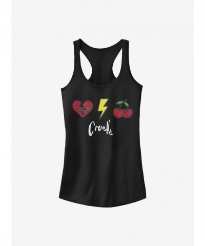 Disney Cruella Girls Tank Top - Junior Sizes in Black