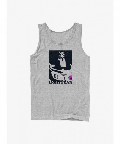 Disney Pixar Lightyear Grey Cotton Tank Top for Men