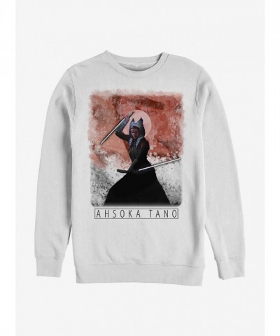 Star Wars Mandalorian Ahsoka Tano Crewneck Sweatshirt - Men's White