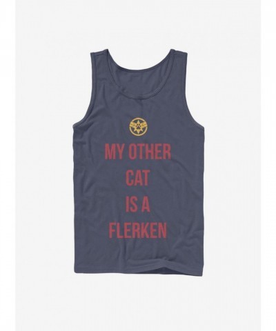 Marvel Captain Marvel Movie-Themed Cotton Tank Top for Men - Blue