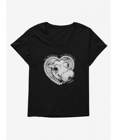 Fiona The Hippo Valentine's Day Heart Design Plus Size Tee for Girls