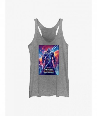 Marvel Thor Movie Korg Poster Grey Girls Tank Top