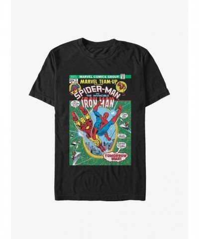 Marvel Spidey and Iron Man Team-up Cotton T-Shirt - Men's Black