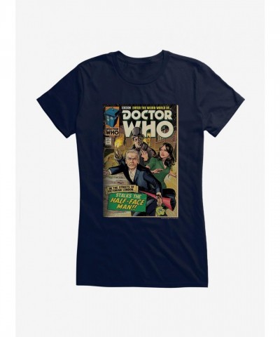 Doctor Who Half Face Man Graphic Tee for Girls