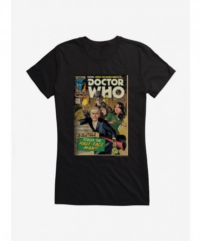 Doctor Who Half Face Man Graphic Tee for Girls