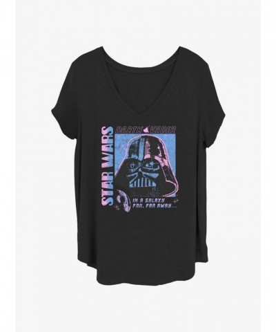 Star Wars Inspired Darth Vader Pop Art T-Shirt for Plus Size Girls - Black