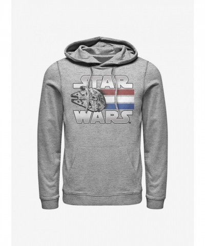 Star Wars Grey Millennium Falcon Blast Off Unisex Hoodie