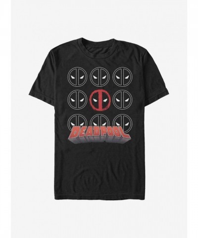 Marvel Deadpool Stack Icon T-Shirt - Black Men's