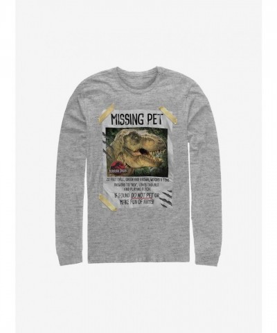 Jurassic Park Adventure Long Sleeve T-Shirt - Grey for Men