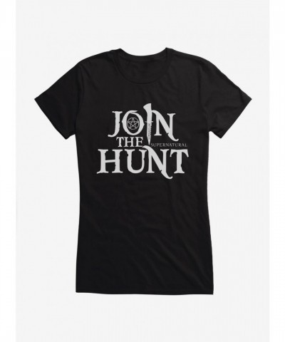 Supernatural Hunt Logo Lightweight Cotton Girls T-Shirt