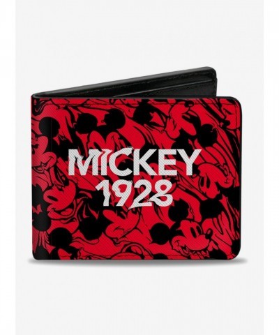 Disney Classic Mickey Mouse Smiling Wallet - Vegan Leather Bifold for Men