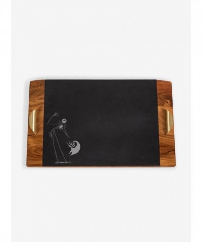 Covina Acacia Wood And Slate Serving Tray With Jack And Zero Design