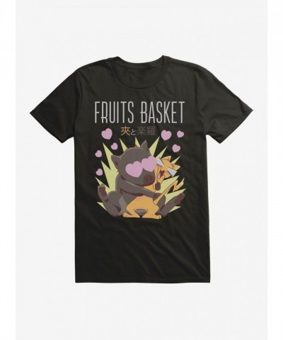 Fruits Basket Kagura & Kyo Lightweight T-Shirt - Black Men's
