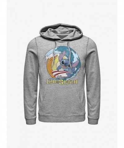 Disney Lilo & Stitch Grey Catch the Wave Hoodie for Men