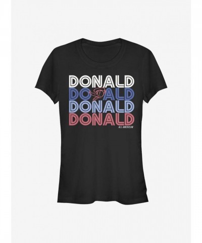 Disney Girls Retro T-Shirt with Donald Duck Print - Black