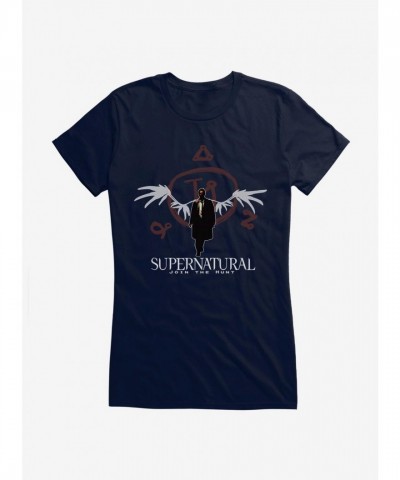 Supernatural Castiel Angel Seal Lightweight Tee for Girls