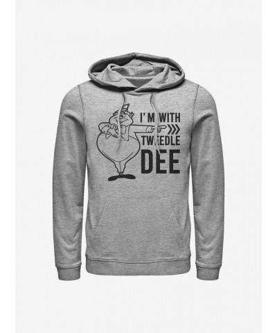 Disney Tweedle Dee from Alice In Wonderland Grey Hoodie for Men