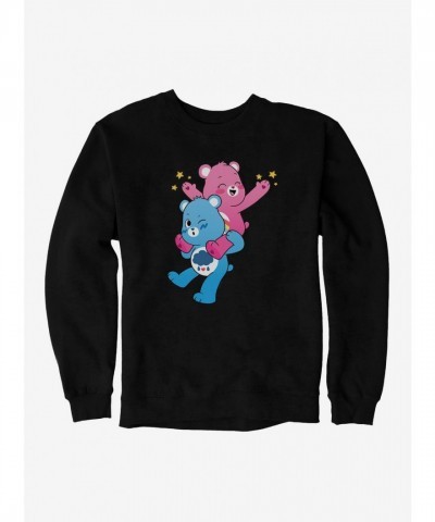 Care Bears Grumpy & Cheer Cozy Piggyback Ride Men's Fleece Sweatshirt