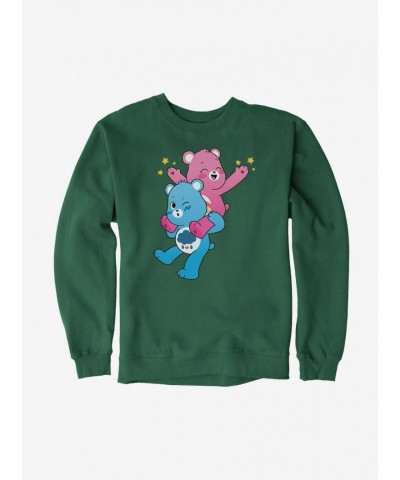 Care Bears Grumpy & Cheer Cozy Piggyback Ride Men's Fleece Sweatshirt