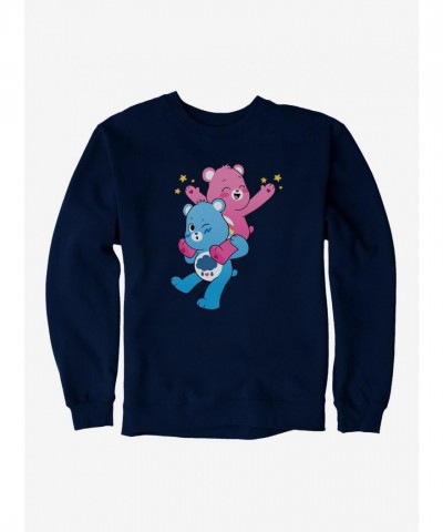 Care Bears Grumpy & Cheer Cozy Piggyback Ride Men's Fleece Sweatshirt