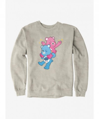 Care Bears Grumpy & Cheer Cozy Piggyback Ride Men's Fleece Sweatshirt