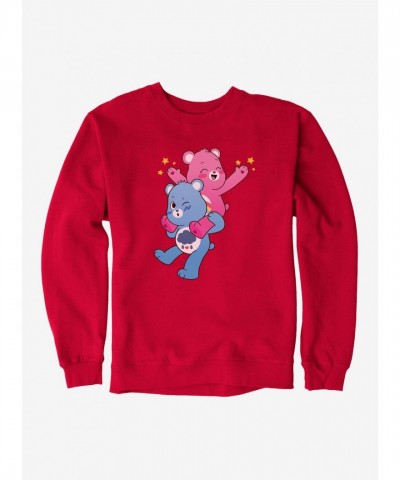 Care Bears Grumpy & Cheer Cozy Piggyback Ride Men's Fleece Sweatshirt