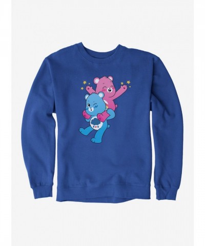 Care Bears Grumpy & Cheer Cozy Piggyback Ride Men's Fleece Sweatshirt