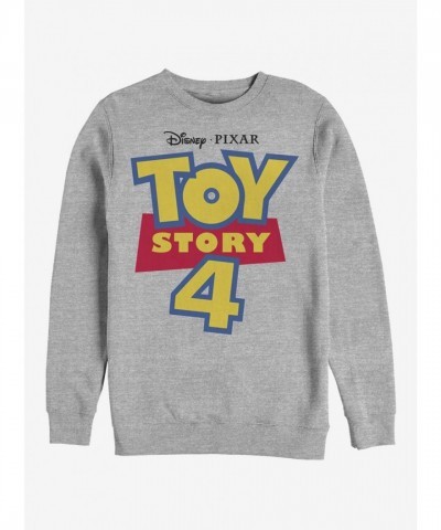 Disney Toy Story 4 Full Color Logo Unisex Crewneck Sweatshirt - Grey