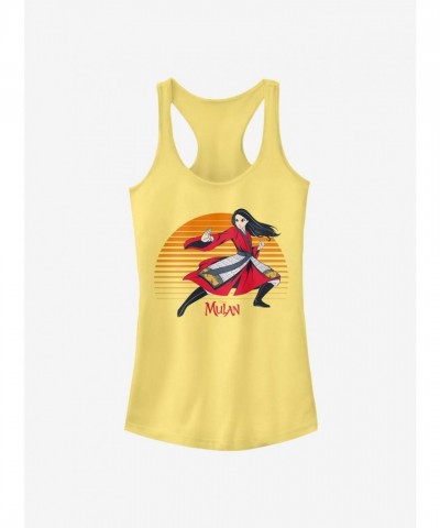 Disney Mulan Movie Style Yellow Girls Tank Top