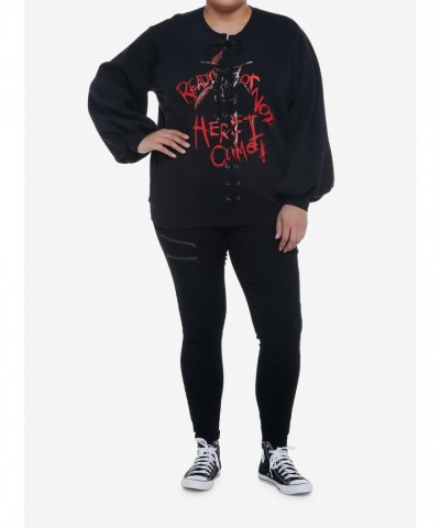 A Nightmare on Elm Street Lace-Up Plus Size Girls Sweatshirt